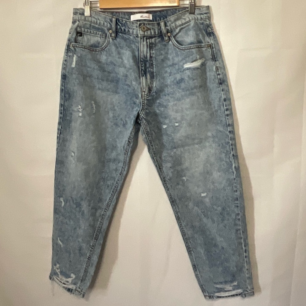 KanCan Estilo distressed high waisted 100% Cotton light wash jeans sz 13